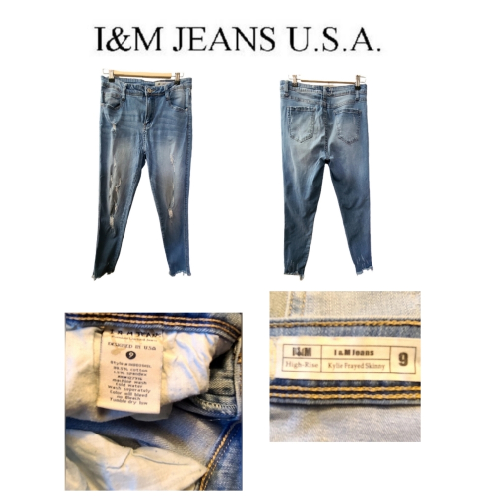 I&M KYLIE FRAYED SKINNY HIGH RISE JEANS